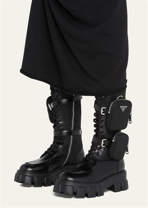 high boots prada|prada combat boots with pouches.